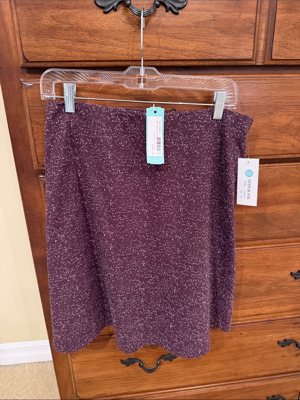 Margaret M Marled Plum A-Line Skirt with Speckle